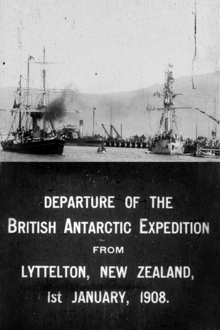 Departure of the British Antarctic Expedition from Lyttelton, New Zealand, 1st January, 1908.