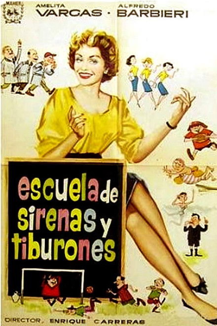 Escuela de sirenas y tiburones